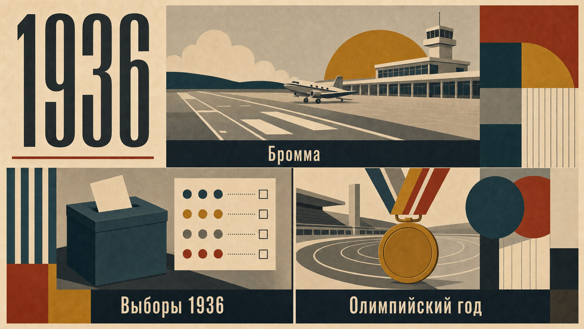 Инфографика о Швеции 1936 года: Выборы 1936, Бромма, Олимпийский год.
