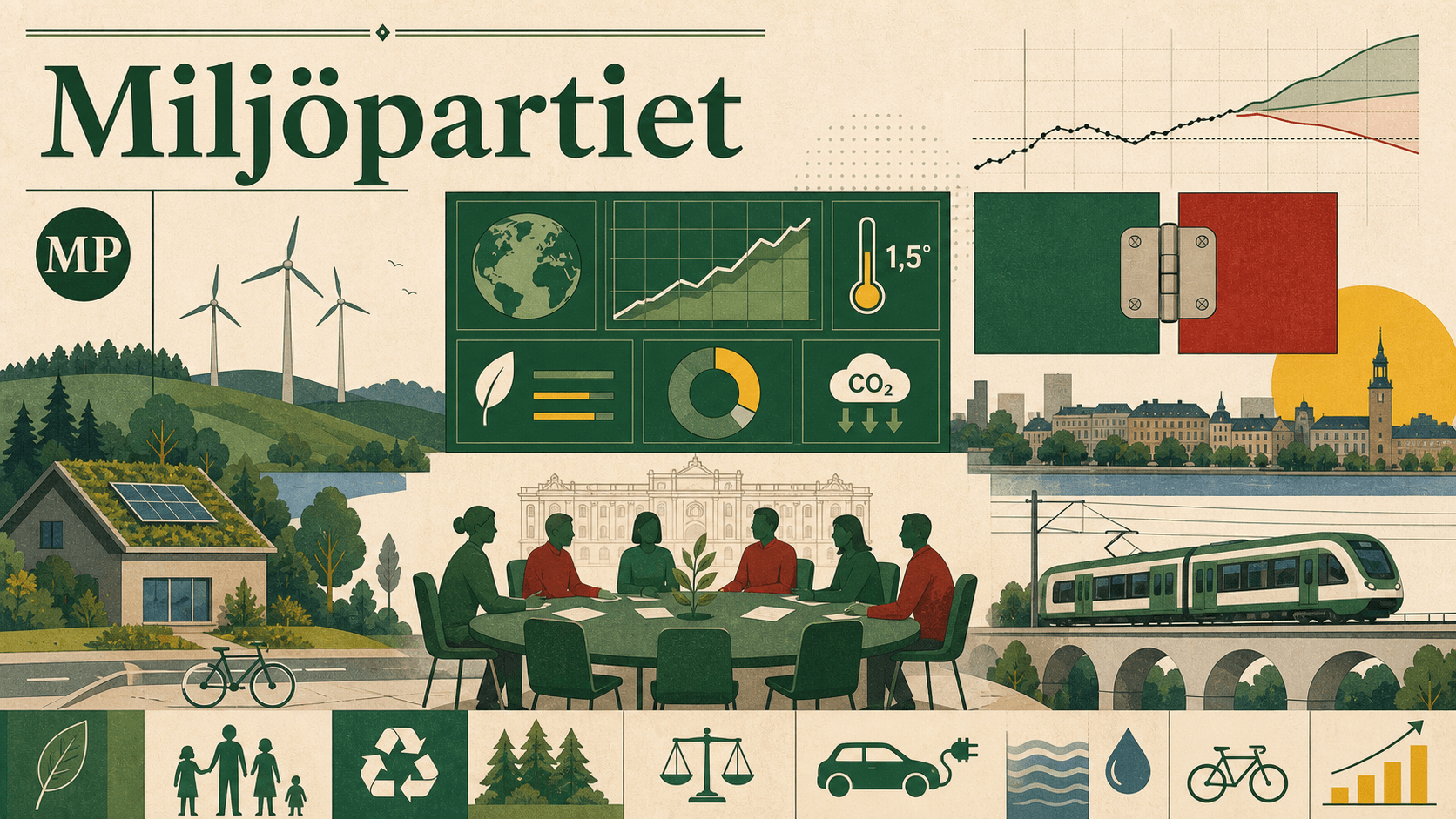Редакционная иллюстрация для партии Мильёпартиет.